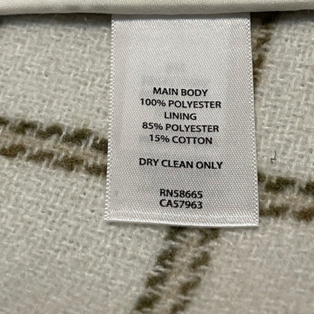 Women’s Treasure & Bond Plaid Puff Sleeve Shacket Shirt Jacket Ivory XS NWT - Picture 11 of 13